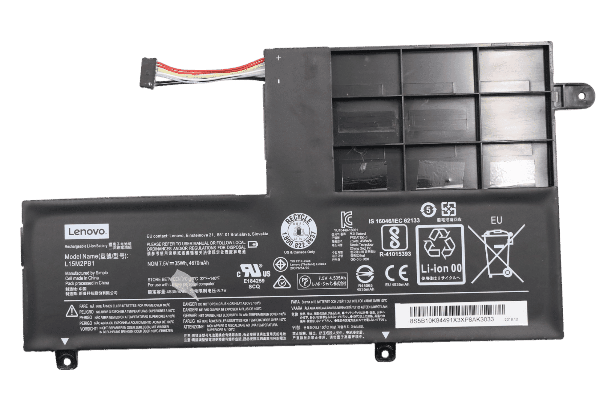 Lenovo Laptop Accu 4610 mAh